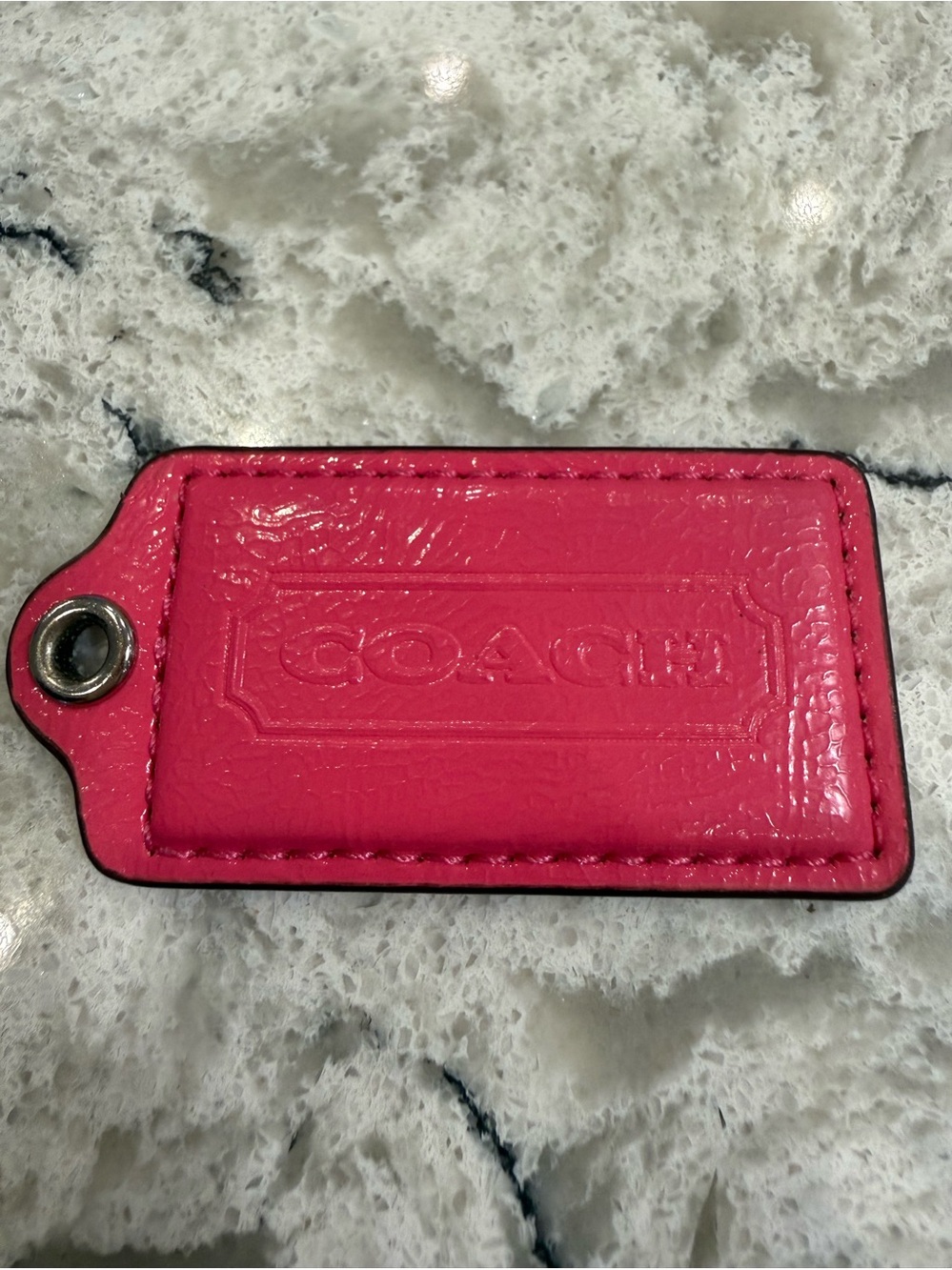 Coach Hot Pink Patent Leather Replacement Hang Tag Bag Charm Fob